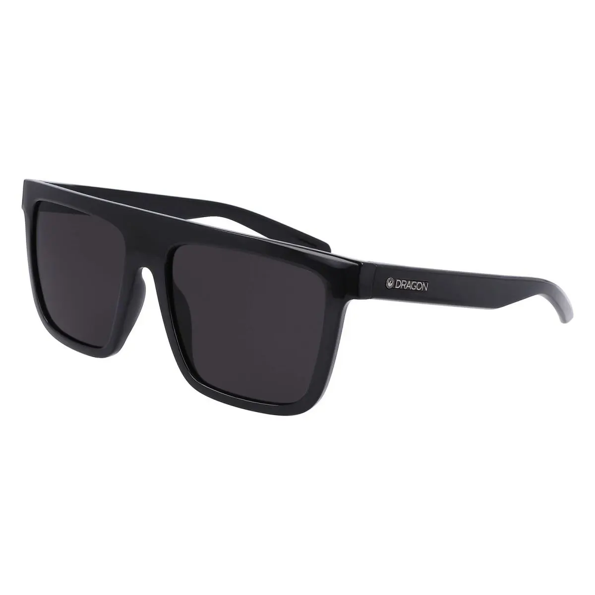 Dragon Tempest LL 001 Polar Black Sunglasses Smoke Polarized Luma Lens - Shiny Black, Frame: Black, Lens: Gray