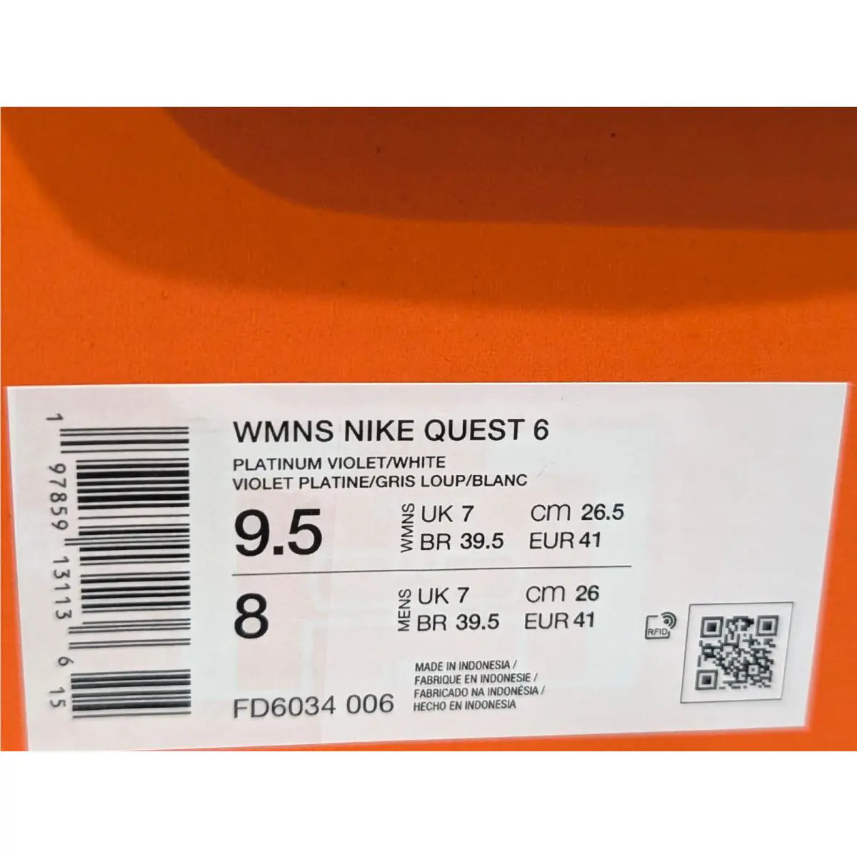 Nike shoes - Nike Quest 6 - Quest - FD6034-006 - Platinum Violet/White 18