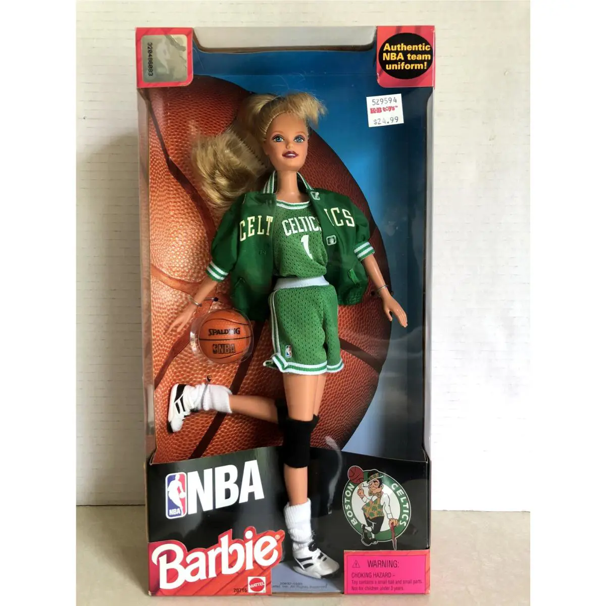 Vintage 1998 Nba Barbie Boston Celtics 20716 Mattel Team Uniform Basketball
