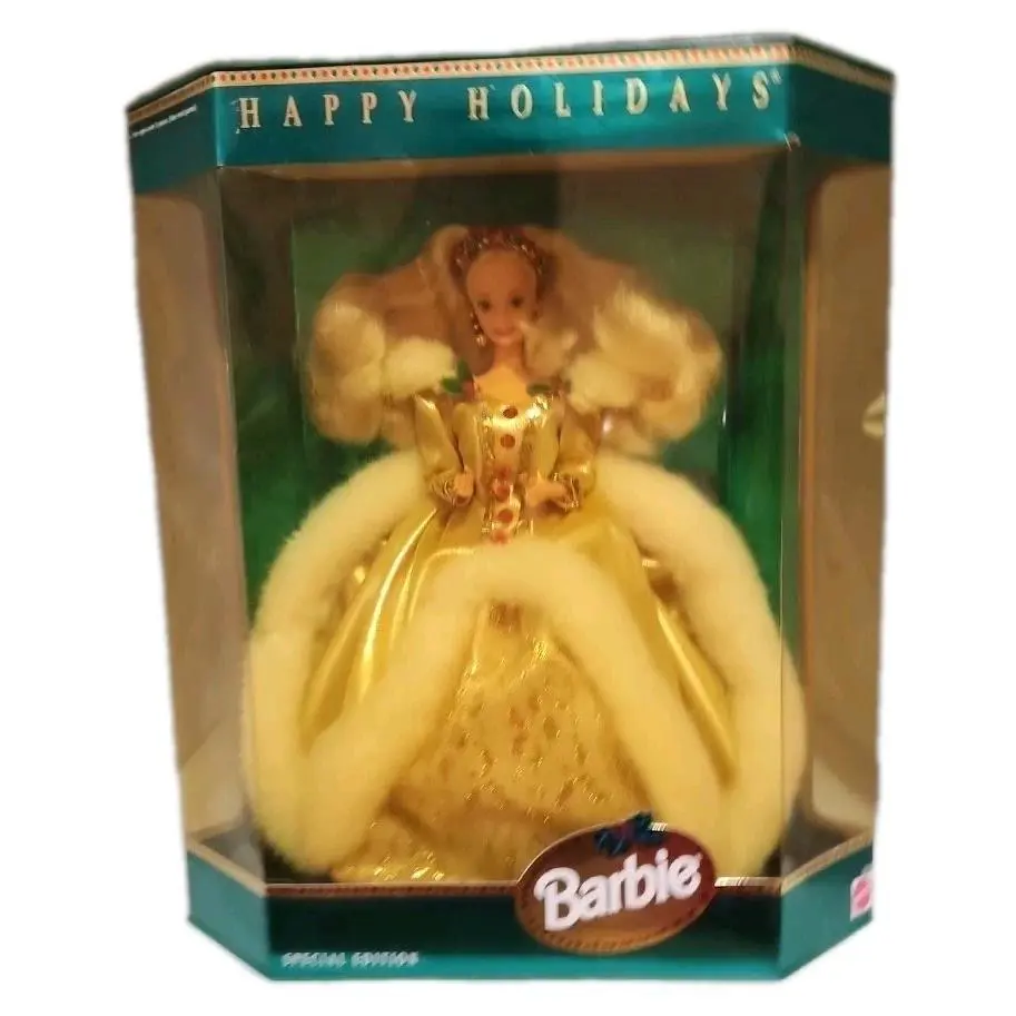 Happy Holidays Barbie Nrfb Special Edition Gold Gown Mattel Holiday 1994