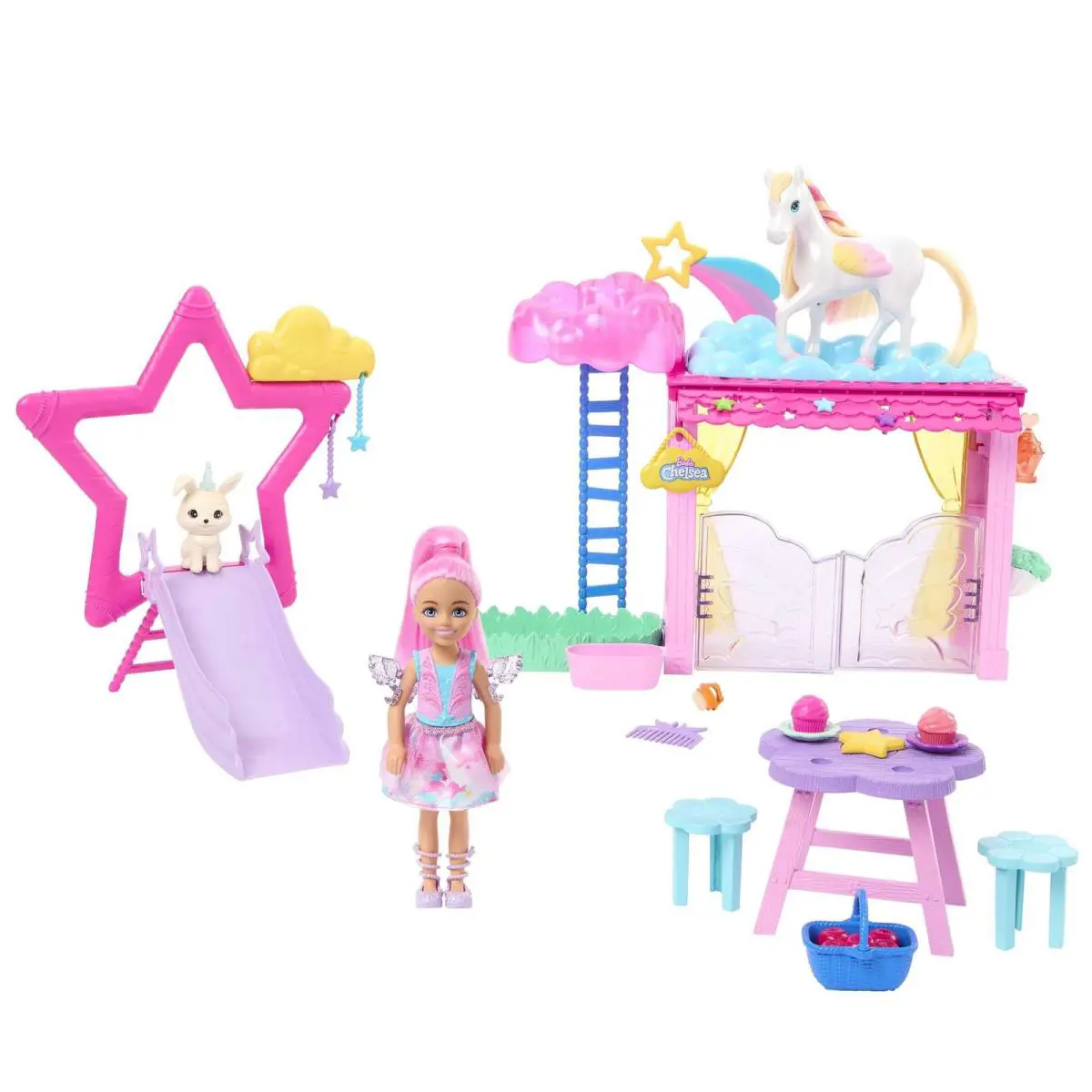 Barbie Chelsea Doll Baby Pegasus Color Change Magic Playset Adventure Toys