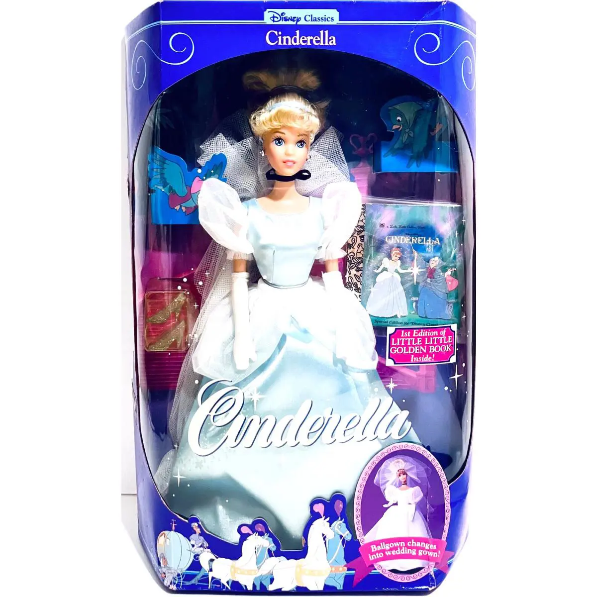 Mattel 1991 Disney Classics Cinderella 12 Fashion Doll Little Golden Book