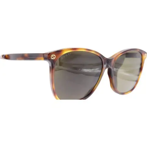 Gucci Women Cat-eye Havana Tortoise Brown Sunglasses GG0024S 002 58