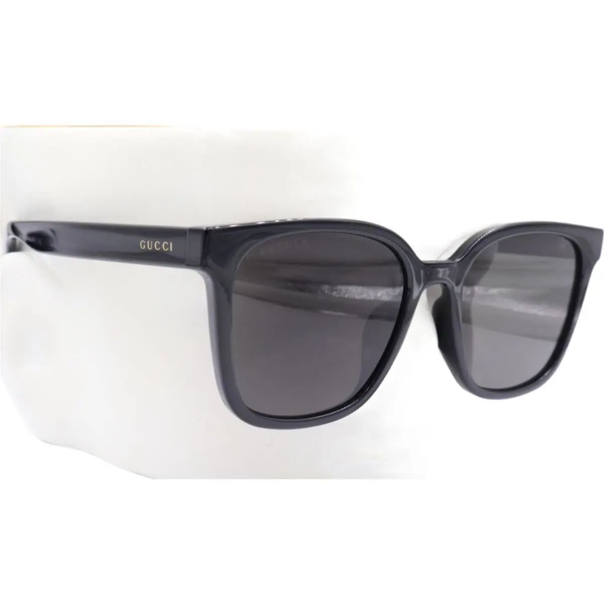 Gucci Round Polished Black Brown Polarized Sunglasses GG1346SK 002 56