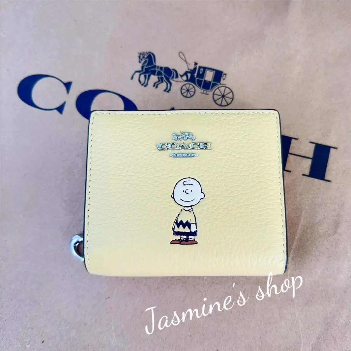 x Peanuts Snap Wallet Snoopy/lucy/Linus/CBN32/CBN89/CBN91/CBN90 CBN90/Charlie Brown/Hay Multi by Coach