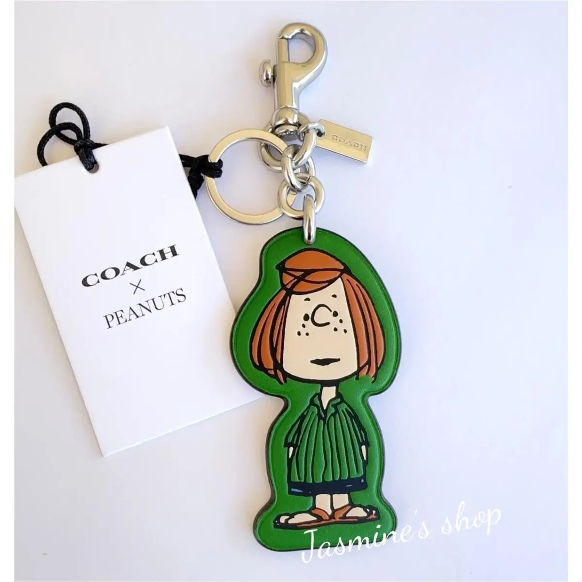 x Peanuts Bag Charm Keychain Snoopy/charlie/lucy/patty/franklin/linus CBG57 Peppermint patty/kelly green by Coach