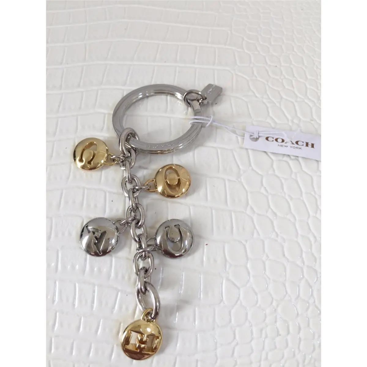 Coach Iconic Key Fob Ring Chain You Pick Letters or Horse