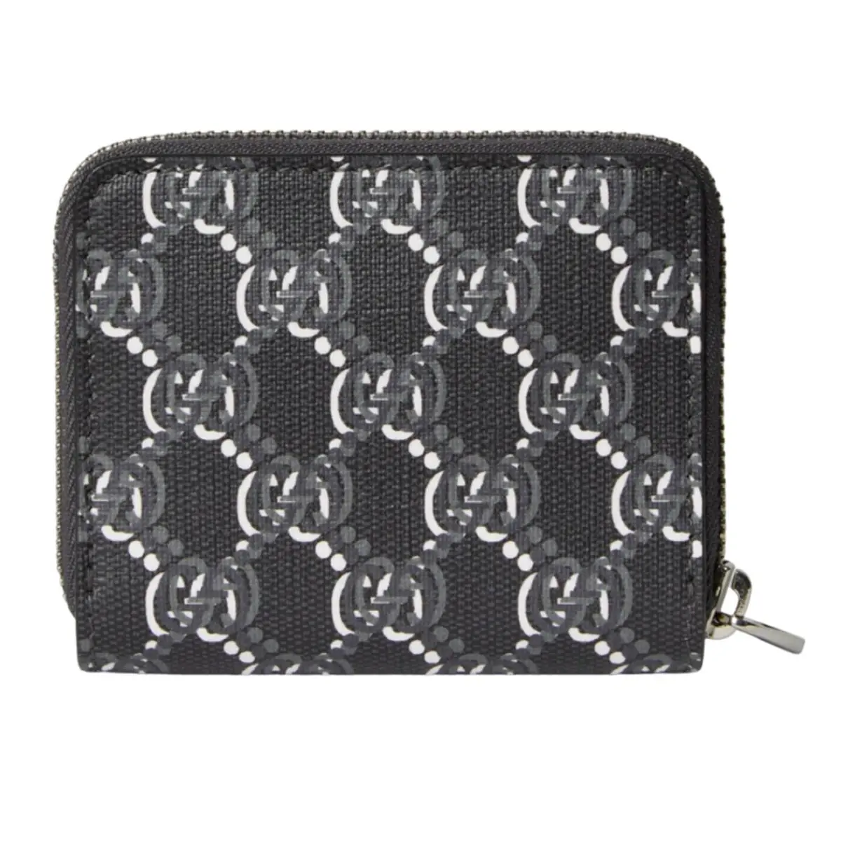 Gucci Wallet GG Shadow Dark Grey Supreme Zip Around + Box