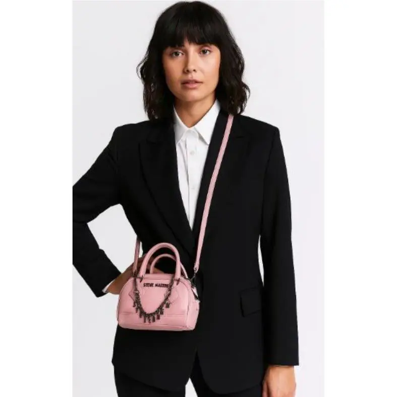 Steve Madden Small Satchel with Chain Accents Removable Strap Stylish Compact