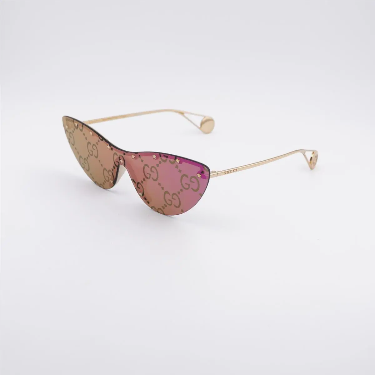 GG0666S 003 Gold/green with GG Pattern Monogram Magenta Mirror by Gucci