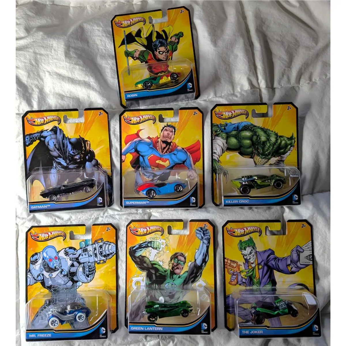 Hot Wheels DC Character Cars Set of 7 Batman Robin Superman 2013