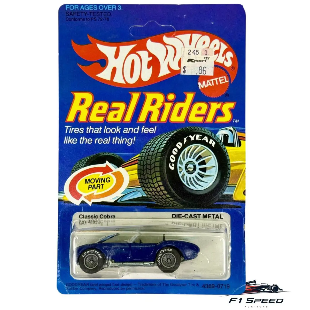 Hot Wheels Real Riders Classic Cobra 427 Shelby Blue Gray Hubs Hong Kong H14