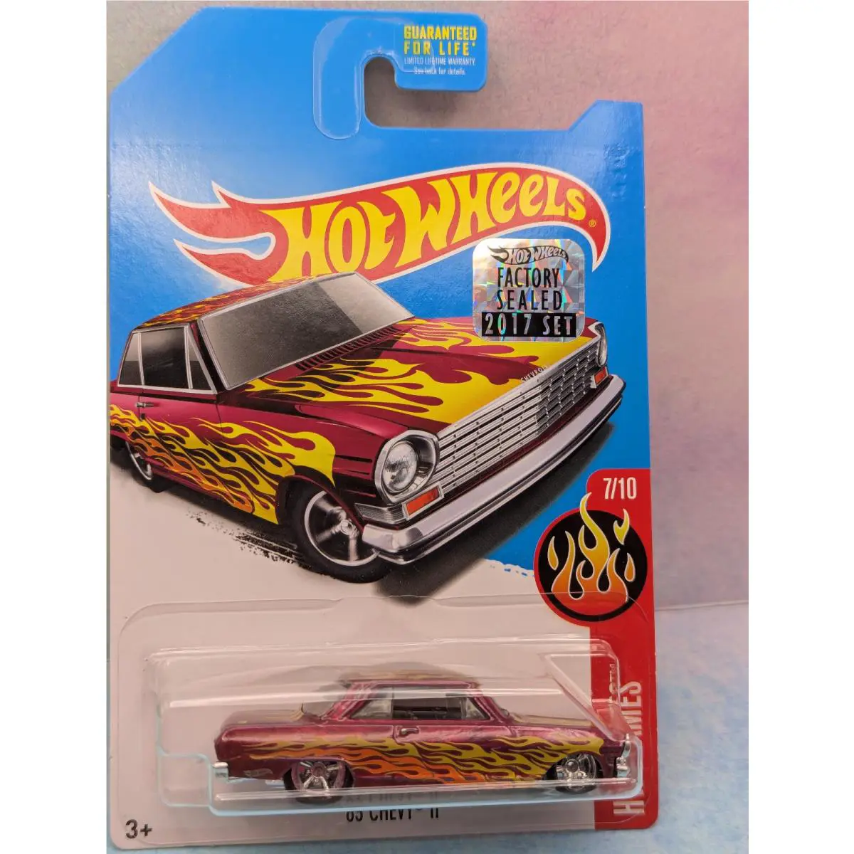 Hot Wheels Super Treasure Hunt `63 Chevy II Magenta Real Riders 2017 Factory