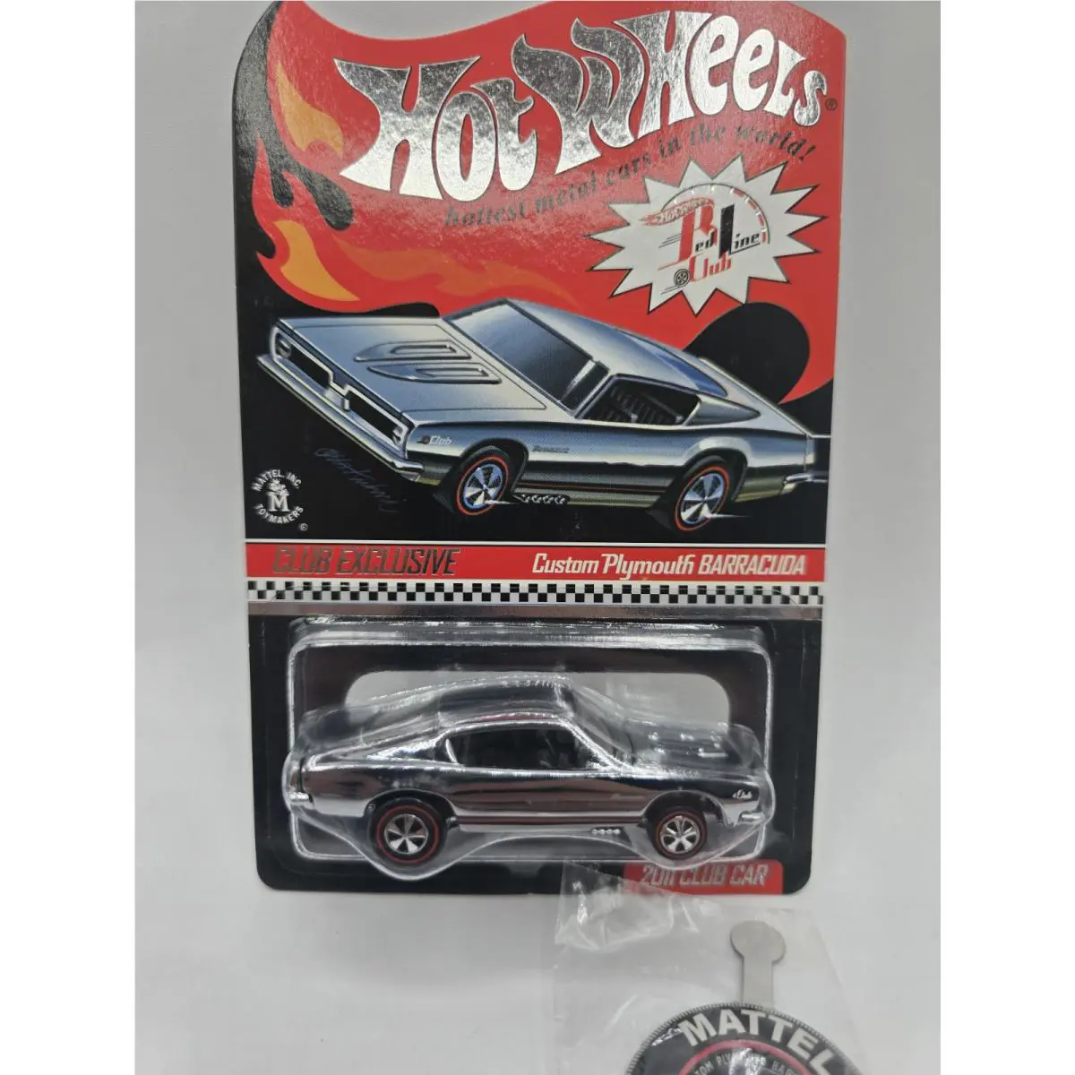 Hot Wheels Rlc Custom Amc Amx Club Car 2010 Chrome Red Stripe 1268/3500 Button