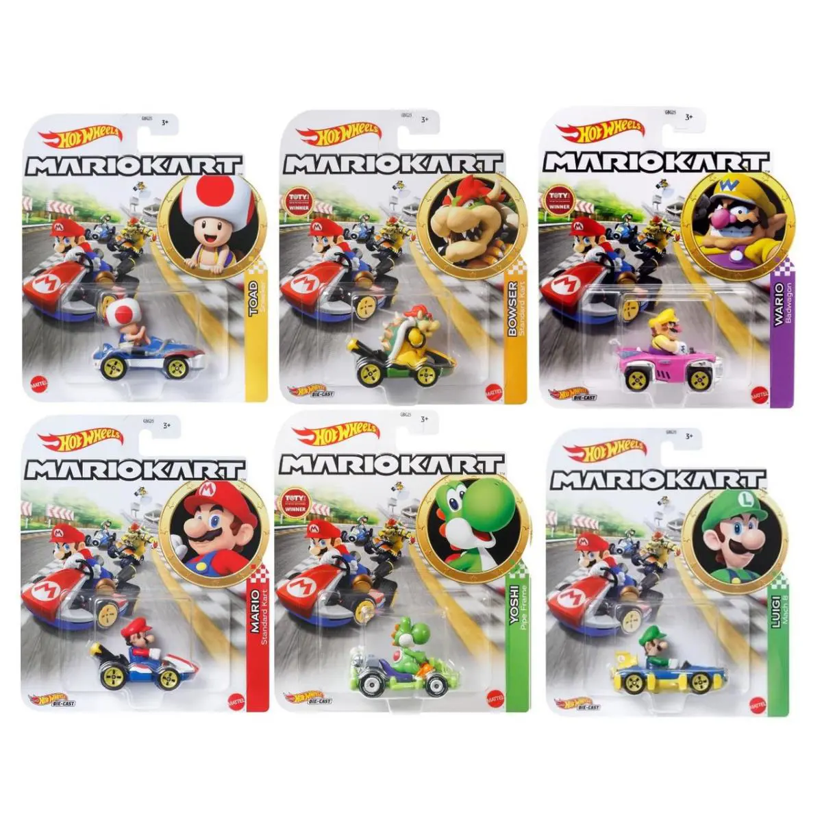 Hot Wheels Mario Kart Die Cast Car Collection 6 Pack GBG25 957G