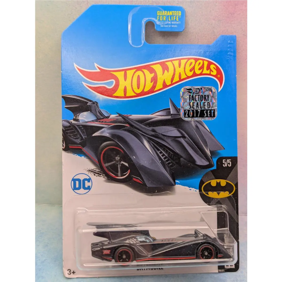 2017 Hot Wheels Super Treasure Hunt DC Batman Batmobile Blue Factory Crack