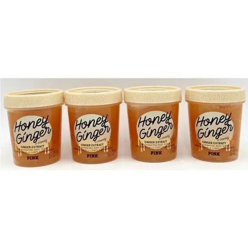 4 Victoria`s Secret Pink Honey Ginger Rejuvenating Body Scrubs 10 OZ Each