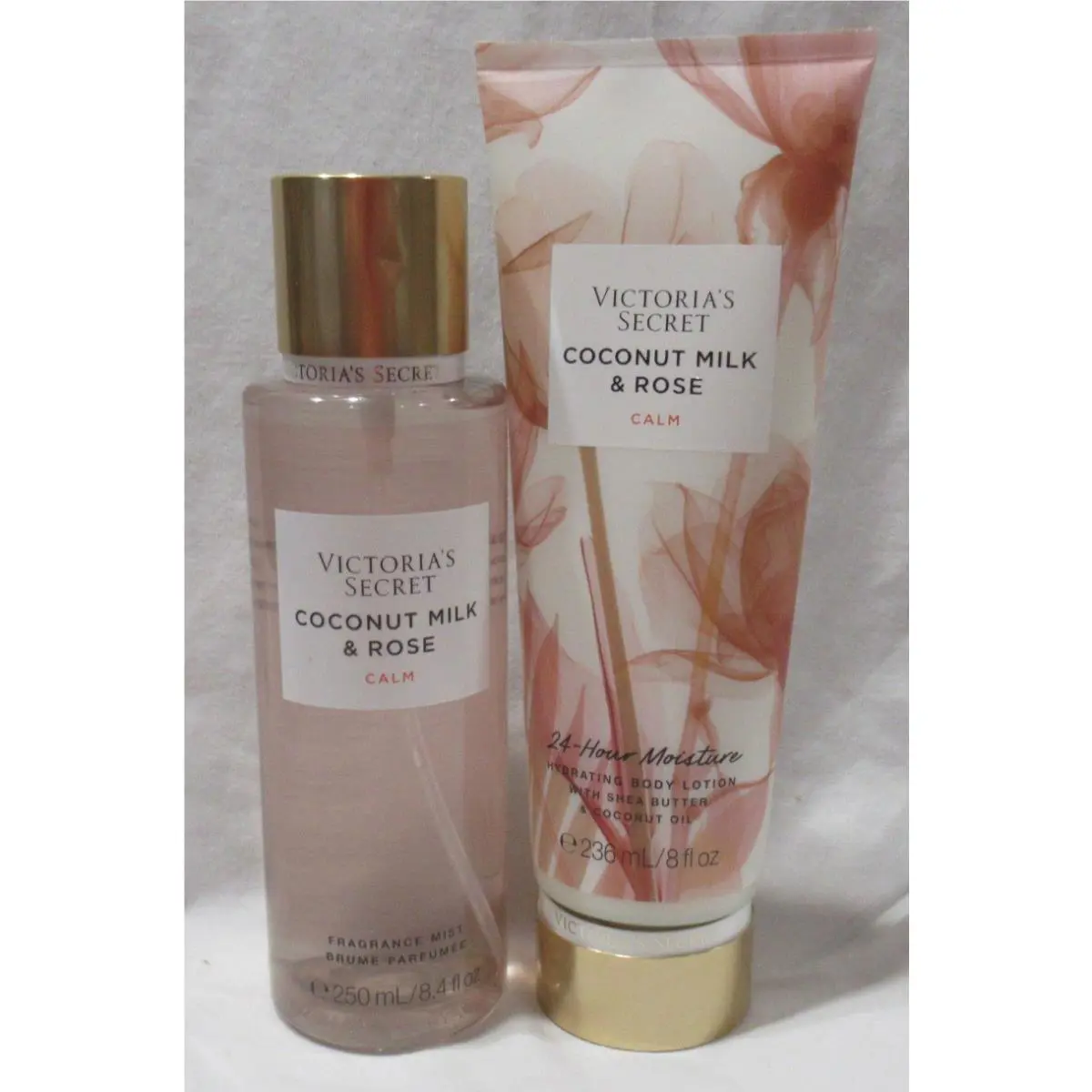 Victoria`s Secret Fragrance Mist Lotion Set Lot 2 Coconut Milk Rose - Calm