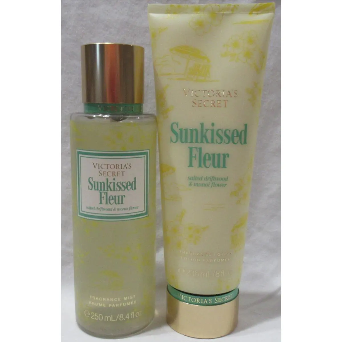 Victoria`s Secret Fragrance Mist Lotion Set Lot of 2 Sunkissed Fleur Driftwood