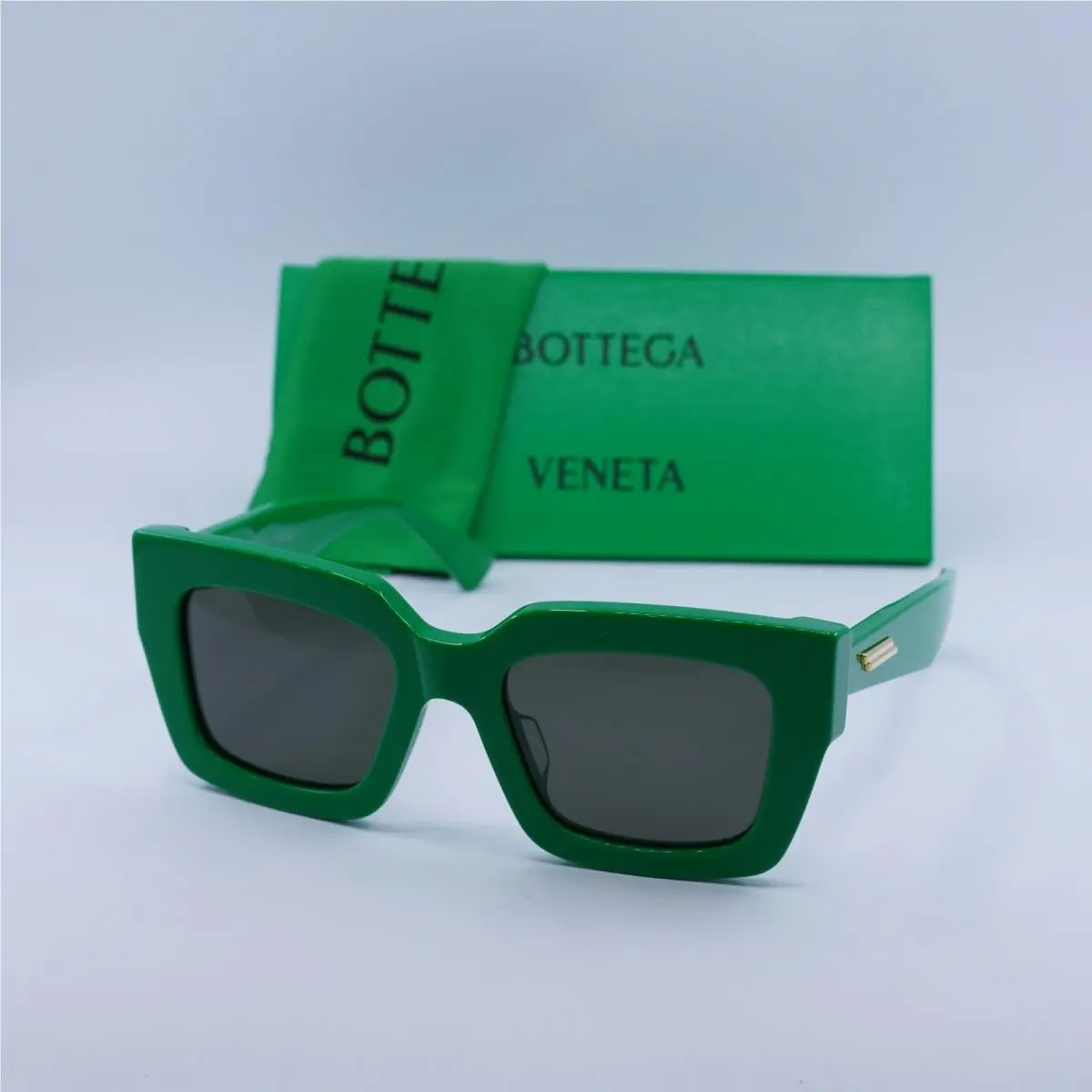BV1212S 003 Shiny Green/grey Toned Green 52-20-145 Sunglasses by Bottega Veneta