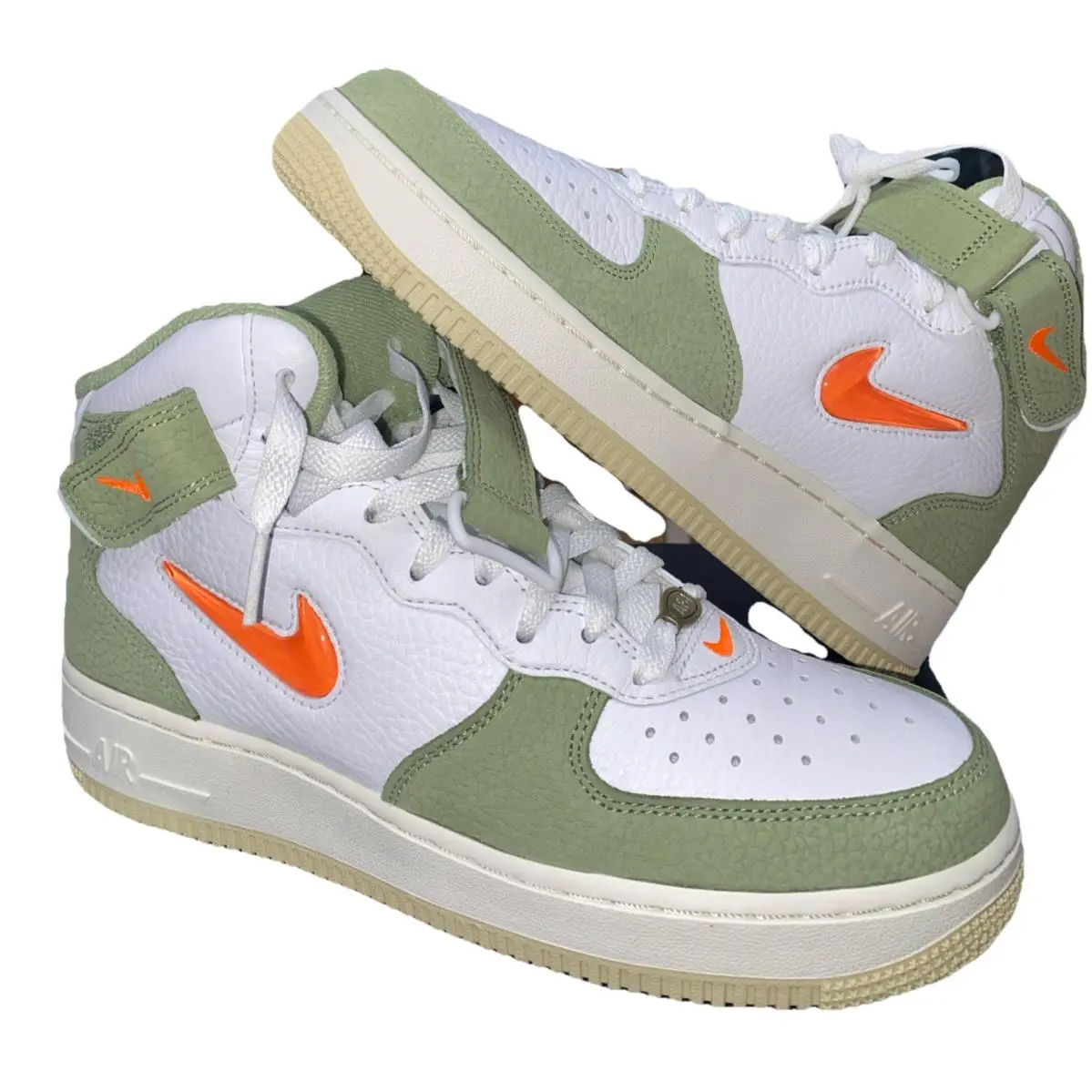 Nike shoes - Nike Air Force 1 Mid QS - DQ3505-100 - White/Orange/Green 0