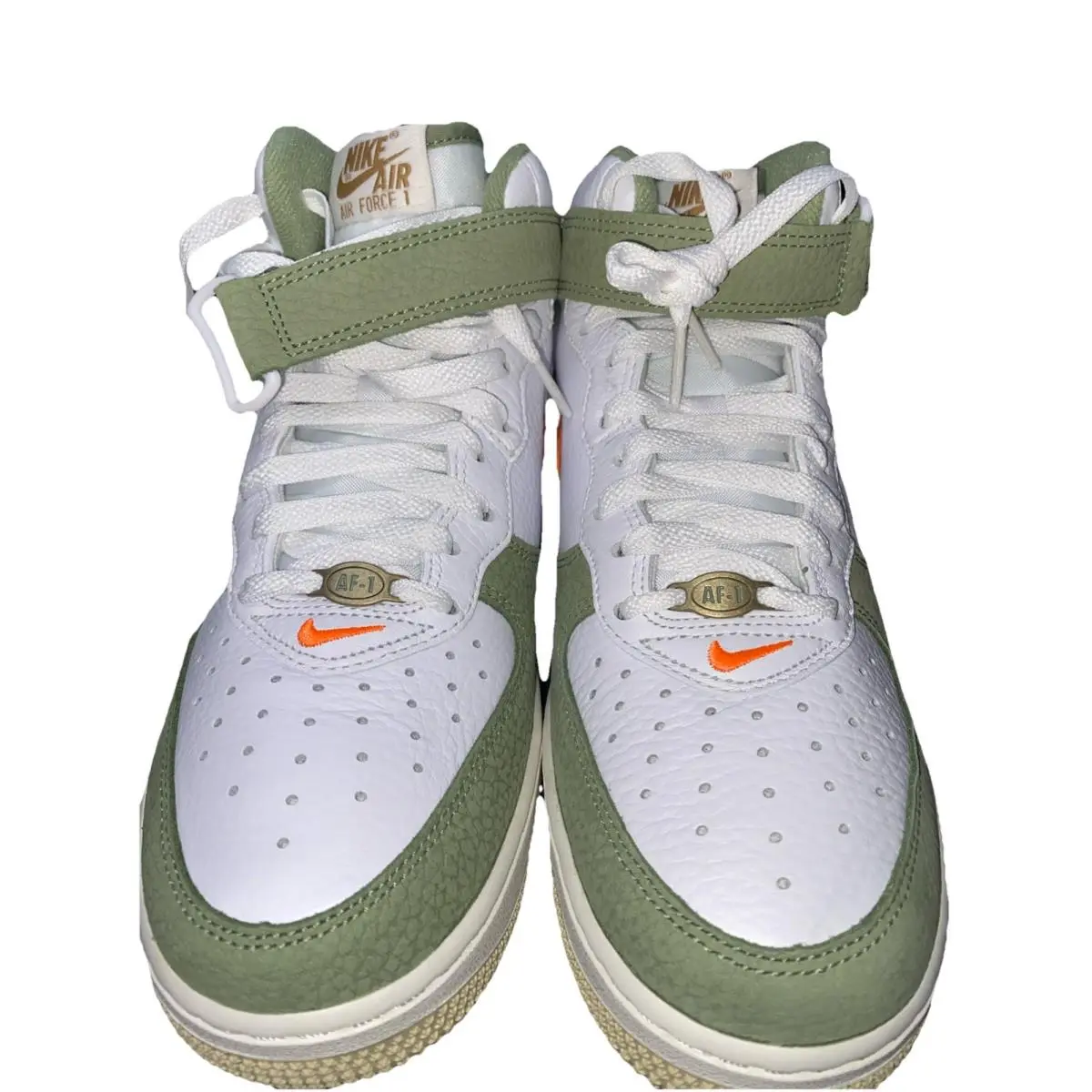 Nike shoes - Nike Air Force 1 Mid QS - DQ3505-100 - White/Orange/Green 1