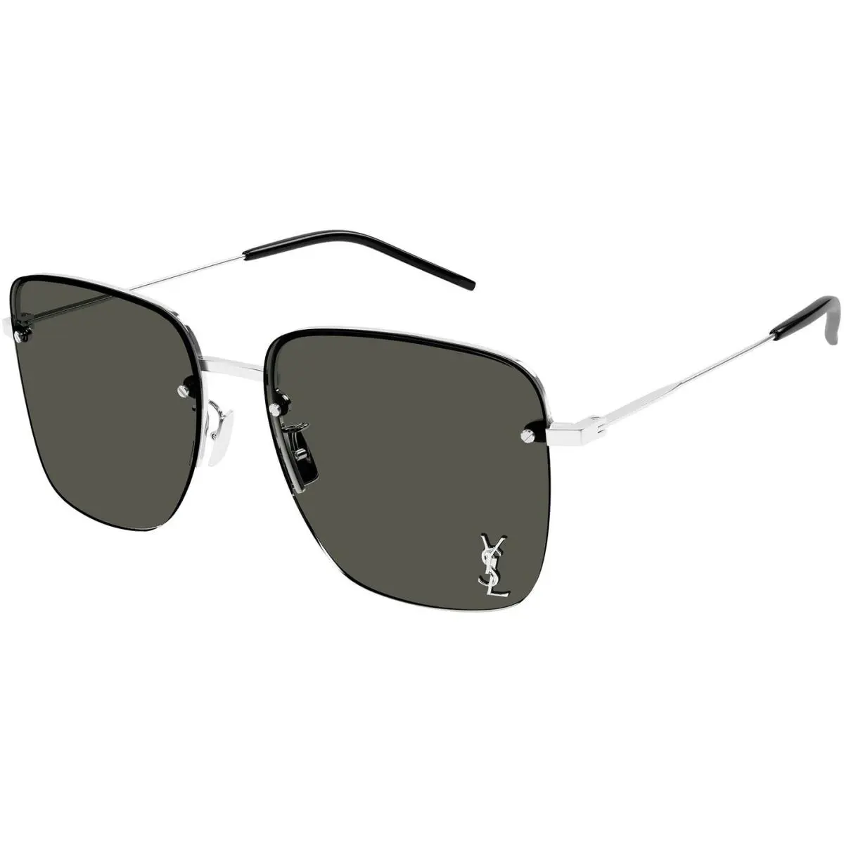 Saint Laurent SL 312 M 010 Silver Dark Grey Ysl Logo Women Sunglasses