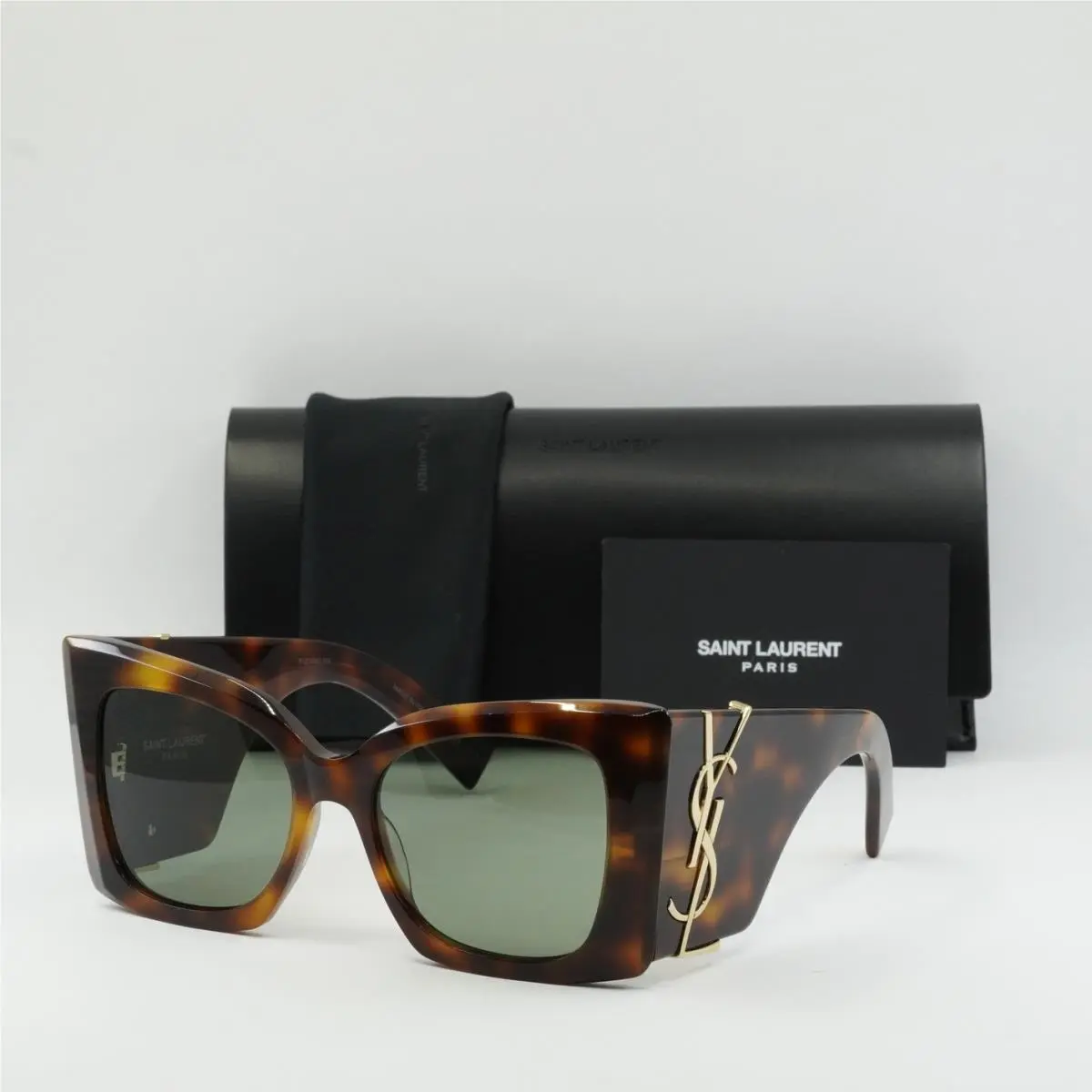 Saint Laurent SLM119 Blaze 002 Dark Havana/green 53-19-135 Sunglasses by Yves Saint Laurent