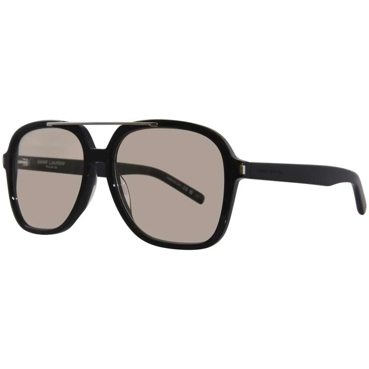 Saint Laurent SL-545 001 Sunglasses Women`s Black/yellow Lenses Pilot Style 8mm