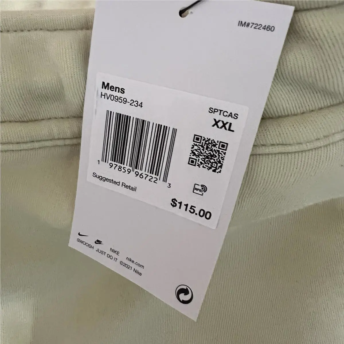 Nike clothing - 2xl pants - pants - HV0959234 - Light Khaki / Black (UPC: 197859957668) 2