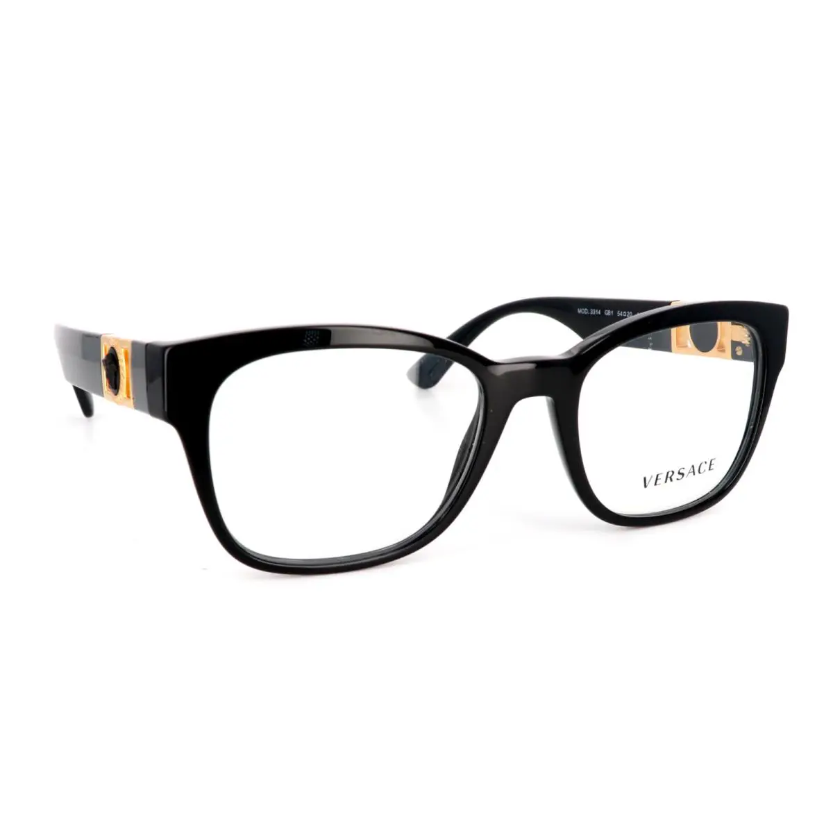 Large Rx-able Versace Eyeglasses Mod. 3314 GB1 54-20 145 Black Gold Frames
