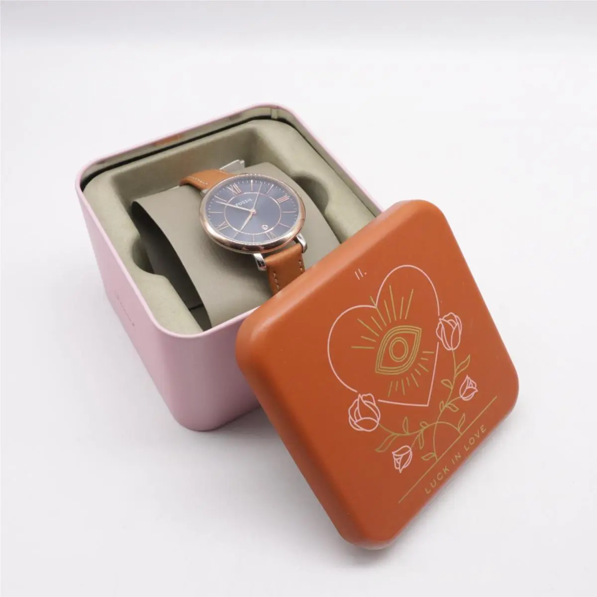 Fossil ES4274 Jacqueline Three-hand Luggage Leather Brown Analog Ladies Watch