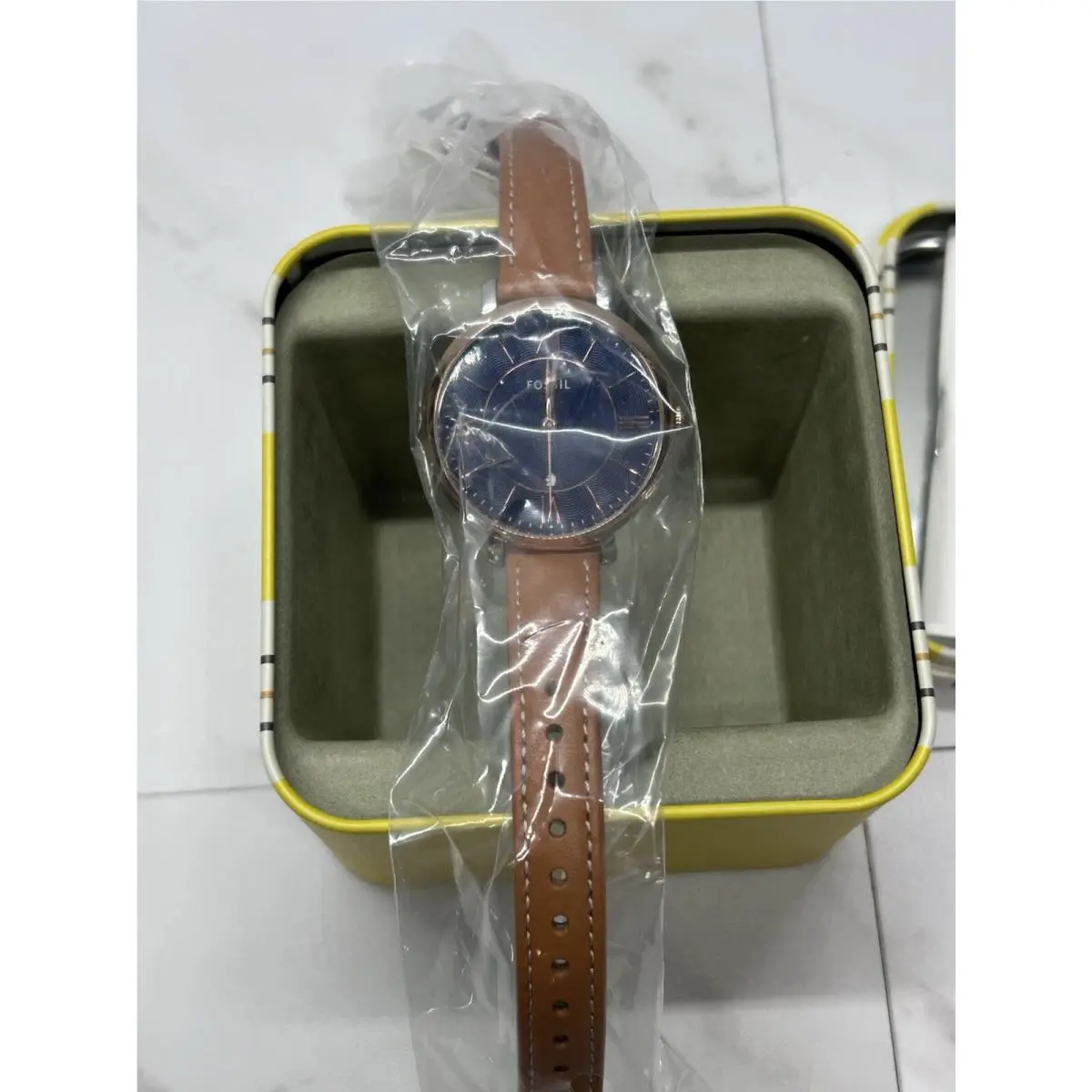 Jacqueline Blue Dial Ladies Leather Watch ES4274 by Fossil