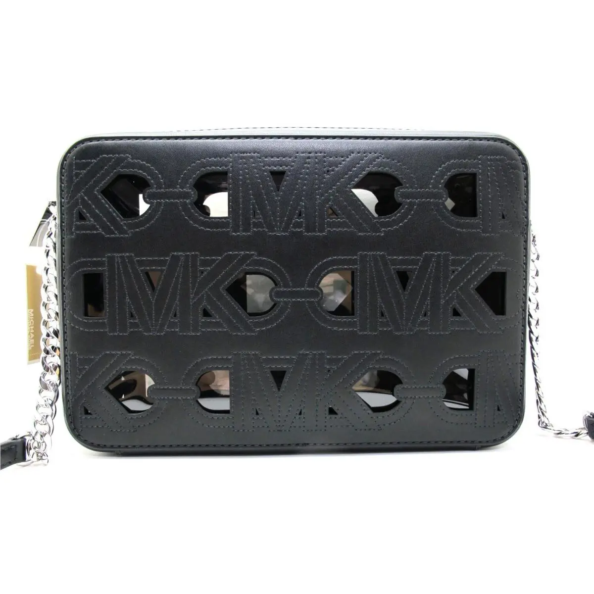 Michael Kors Jet Set Lg East West Leather Crossbody Black/silver