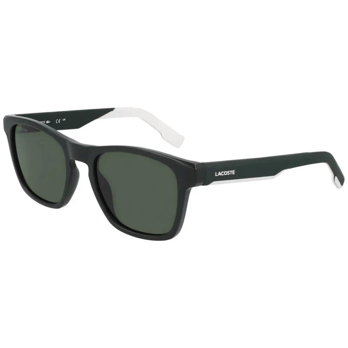 Men`s Soft Square Sport Sunglasses w/ Rubberized Temples - L6018S Matte Green/Green (301) by Lacoste
