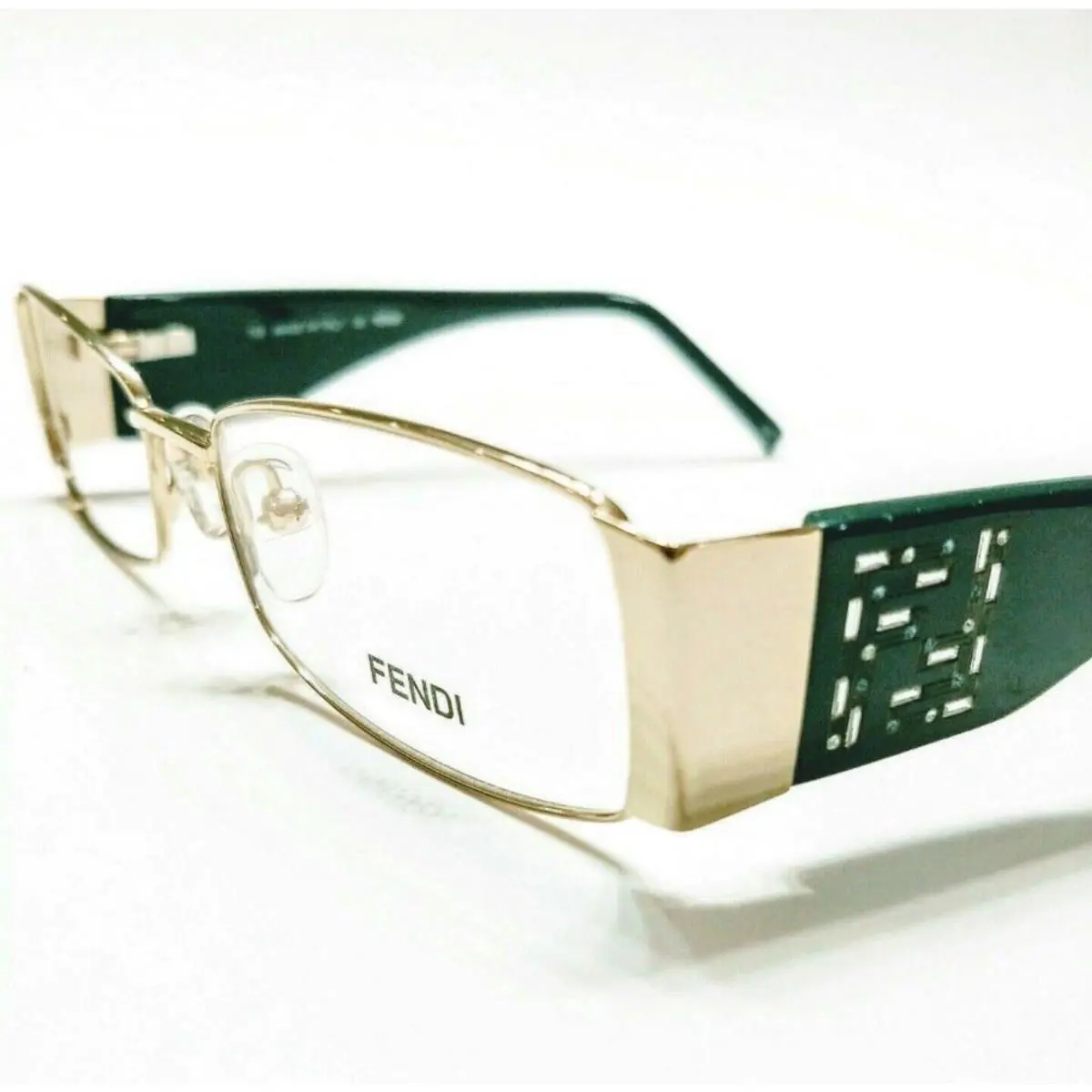 Fendi Women`s Eyeglasses 923 Gold Dark Green758 52-18-135 W/case