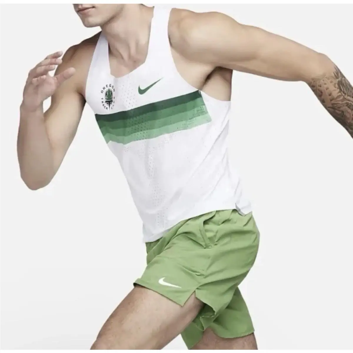 Nike Dri-fit Adv Oregon Track Club Singlet White Green DR5812-100 Men’s Size Xxl
