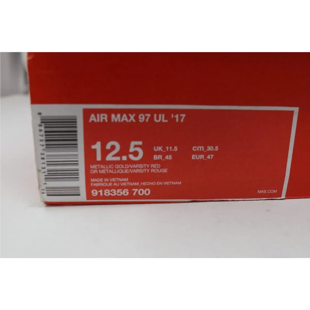 Nike shoes - Nike Air Max 97 - Air Max - 918356-700 - Gold, Manufacturer: Metallic Gold/University Red-Black-White 10