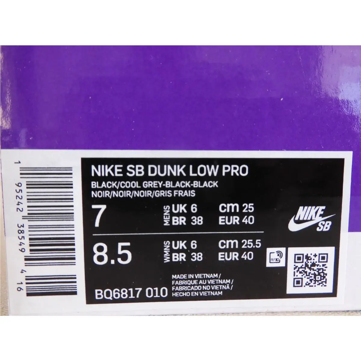 Nike shoes - Nike SB Dunk Low - Dunk Low - BQ6817010 - Black (UPC: 195242385494) 4