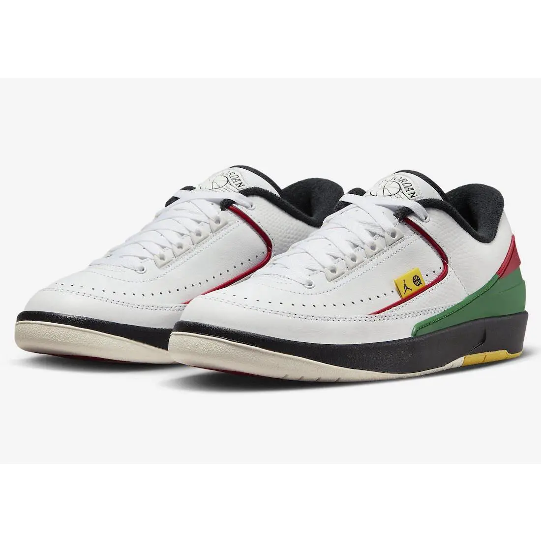 Nike shoes - Air Jordan Air Jordan 2 Retro Low - FN7686-100 - White/Black/University Red/Amarillo/Classic Green 1