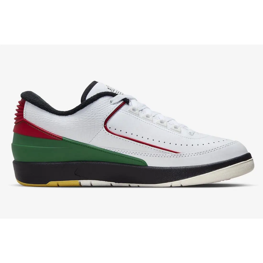 Nike shoes - Air Jordan Air Jordan 2 Retro Low - FN7686-100 - White/Black/University Red/Amarillo/Classic Green 2