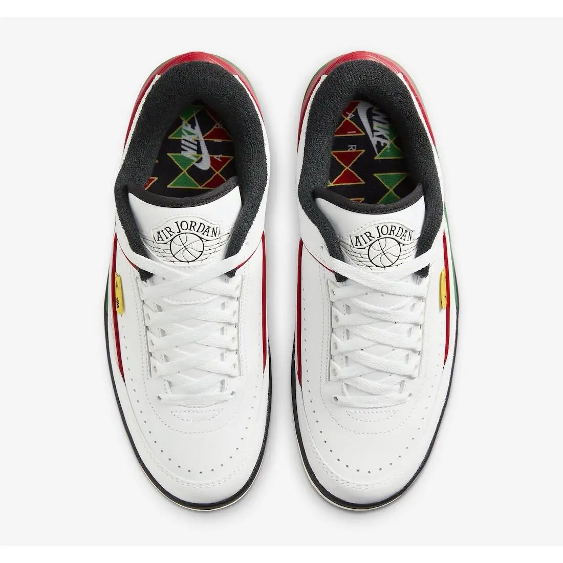 Nike shoes - Air Jordan Air Jordan 2 Retro Low - FN7686-100 - White/Black/University Red/Amarillo/Classic Green 6