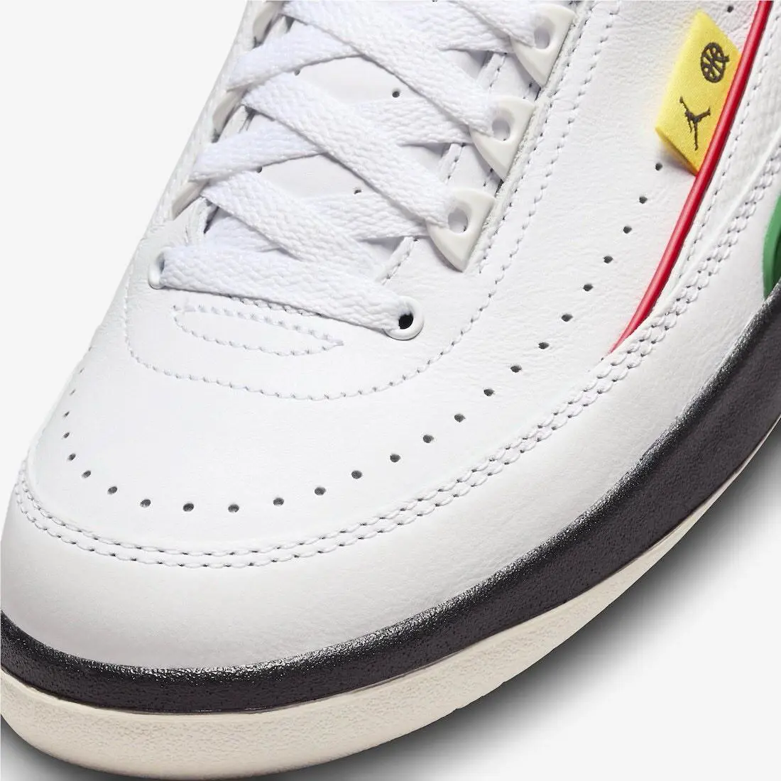 Nike shoes - Air Jordan Air Jordan 2 Retro Low - FN7686-100 - White/Black/University Red/Amarillo/Classic Green 5