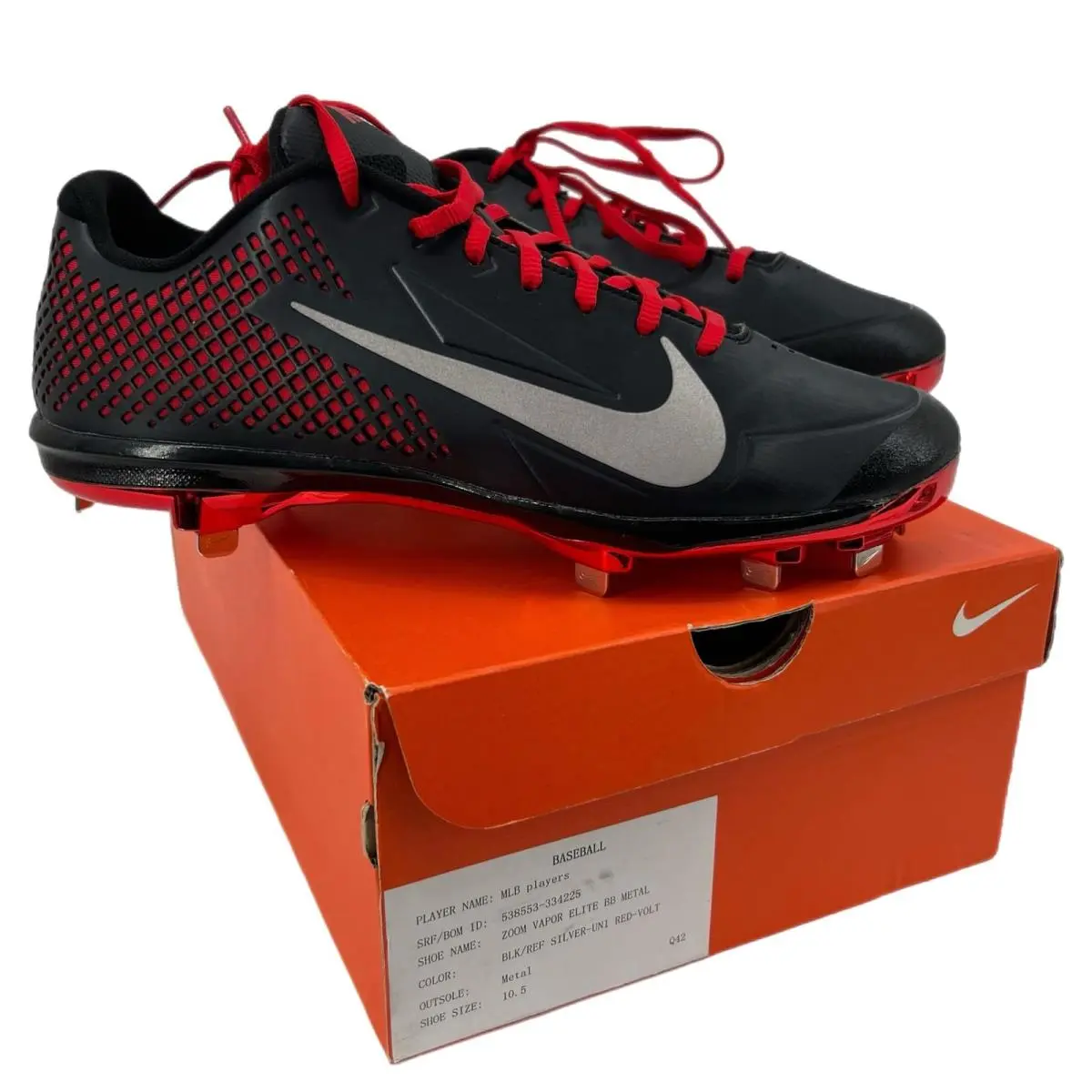 Sample Nike Black/red Zoom Vapor Elite BB Metal Cleats