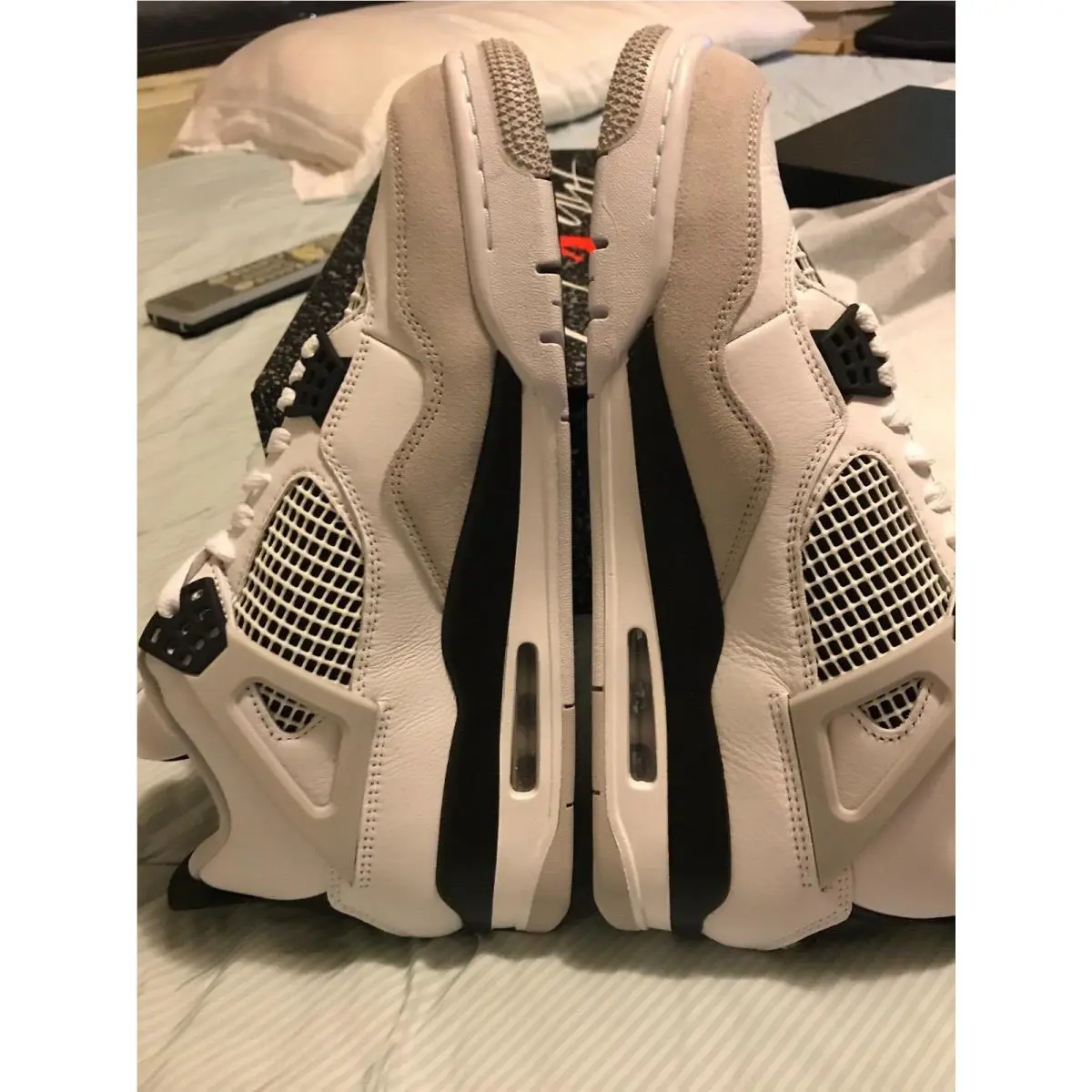 Nike shoes - AIR JORDAN 4 RETRO Military Black - WHITE/Black-Neutral Grey 2