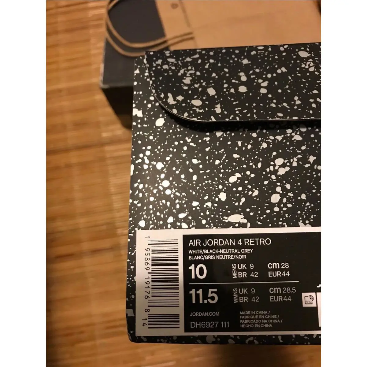 Nike shoes - AIR JORDAN 4 RETRO Military Black - WHITE/Black-Neutral Grey 4