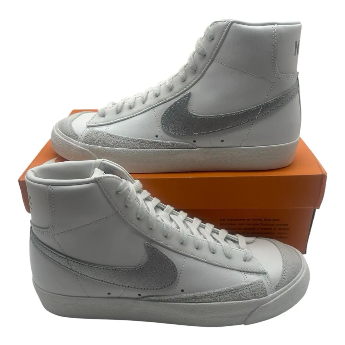 Nike Blazer Mid 77 Shoes Women`s Size 8.5 Summit White/metallic Silver Sneakers - White