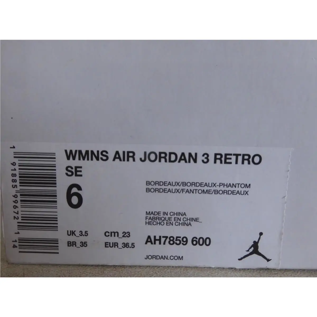 Nike shoes - Air Jordan 3 - Air - AH7859-600 - Purple (UPC: 0191885996721) 6