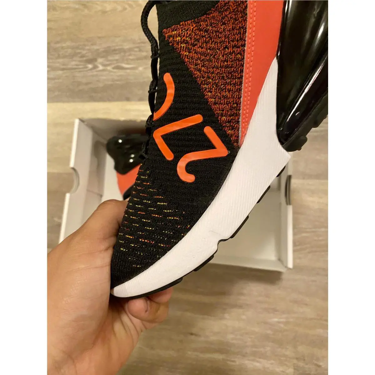 Nike shoes - Nike Air Max 270 Flyknit - AH6803-003 - Black-Yellow Strike-Bright Crimson (UPC: 887226243943) 2