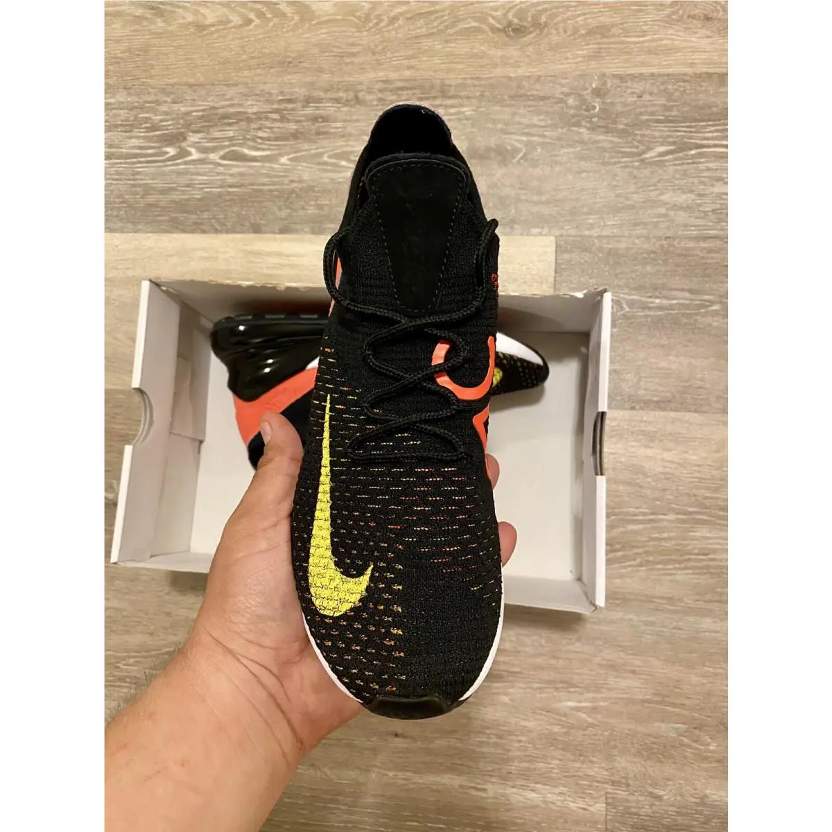 Nike shoes - Nike Air Max 270 Flyknit - AH6803-003 - Black-Yellow Strike-Bright Crimson (UPC: 887226243943) 4